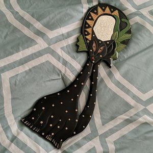 Long Wooden Kitty Cat Decorative Mirror